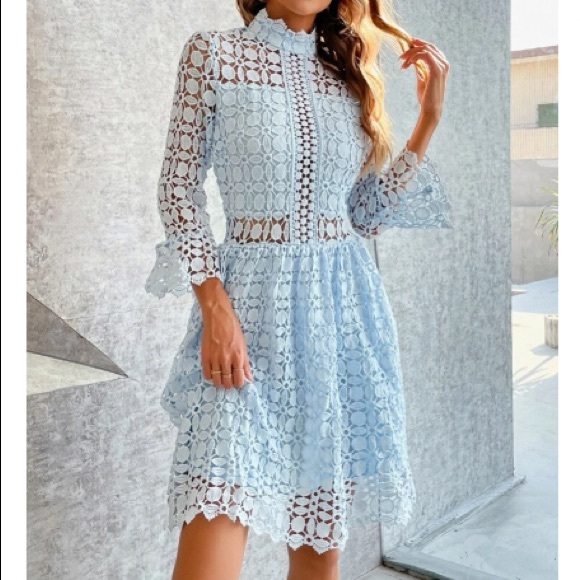 Luxurious mesh insert lace dress - Picture 5 of 7